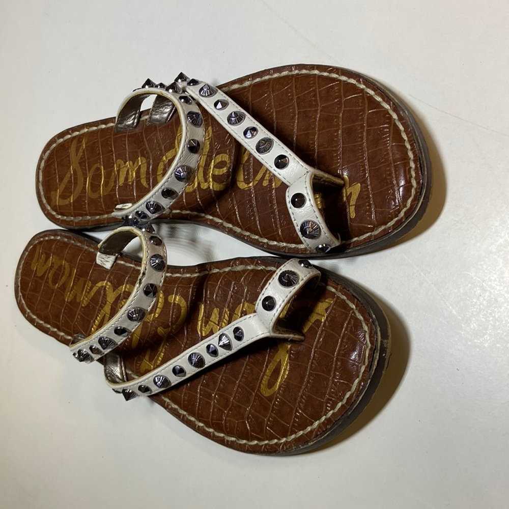 Sam Elderman White Studded Super Cute Sandals - image 1